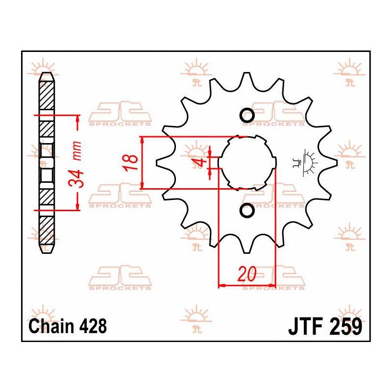 JT Ritzel 17T 428 JTF259.17 von JT Sprockets