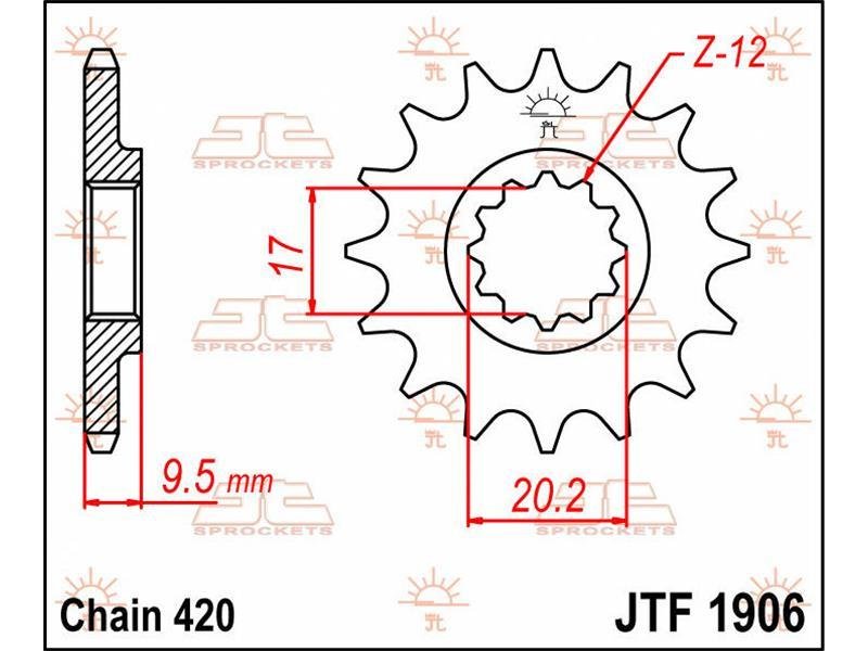 JT SPROCKETS Sprocket Front 12T 420 von JT Sprockets
