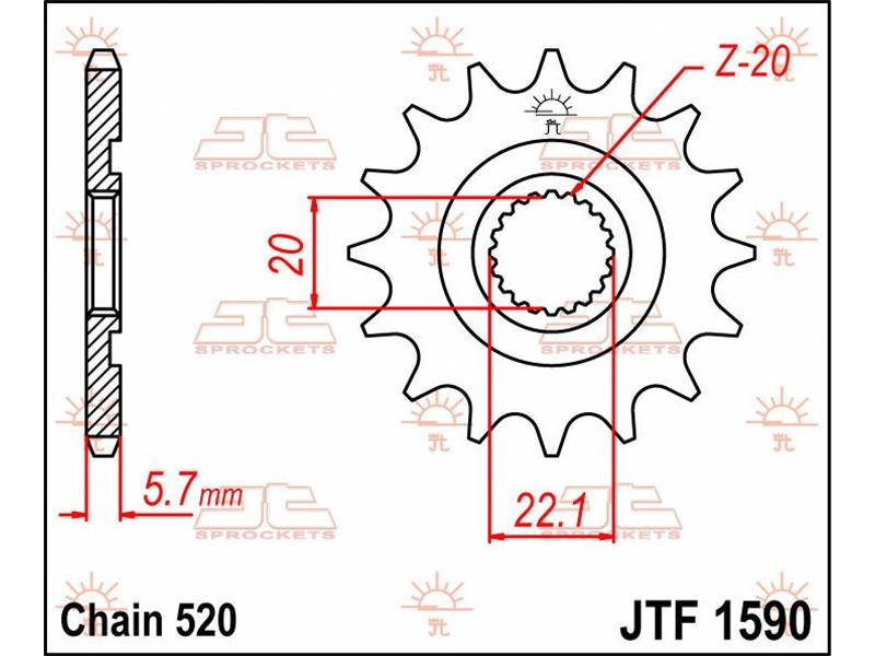 JT SPROCKETS Sprocket Front 12T 520 von JT Sprockets