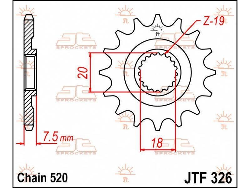 JT SPROCKETS Sprocket Front 12T 520 von JT Sprockets