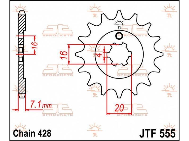 JT SPROCKETS Sprocket Front 15T 428 von JT Sprockets