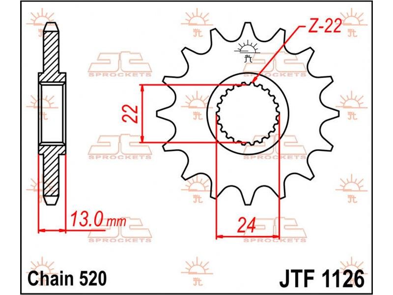 JT SPROCKETS Sprocket Front 16T 520 von JT Sprockets
