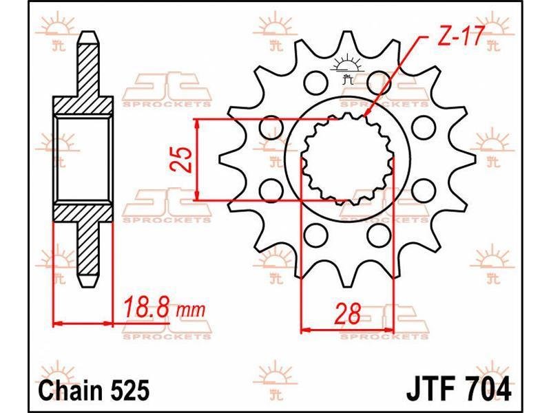 JT SPROCKETS Sprocket Front 16T 525 von JT Sprockets