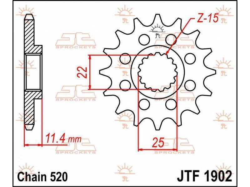 JT SPROCKETS Sprocket Front 17T 520 von JT Sprockets