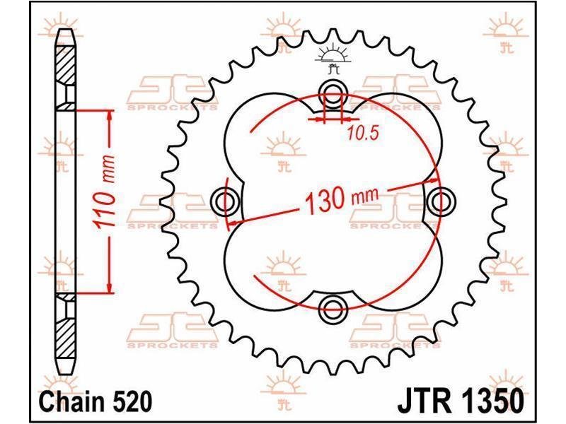 JT SPROCKETS Sprocket Rear 36T 520 von JT Sprockets