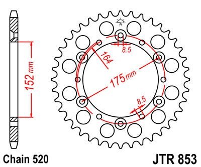 JT SPROCKETS Sprocket Rear 38T 520 von JT Sprockets