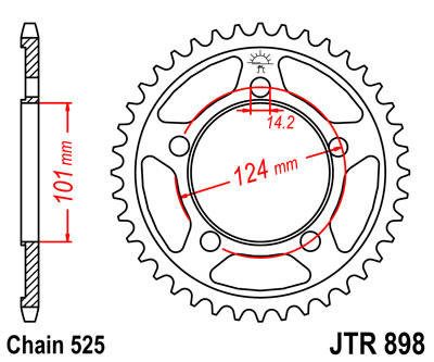 JT SPROCKETS Sprocket Rear 38T 525 Blk von JT Sprockets