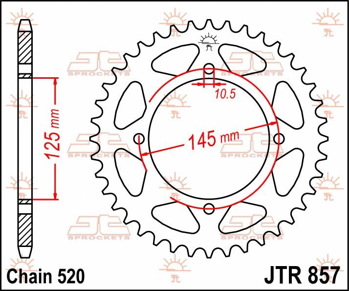 JT SPROCKETS Sprocket Rear 39T 520 von JT Sprockets