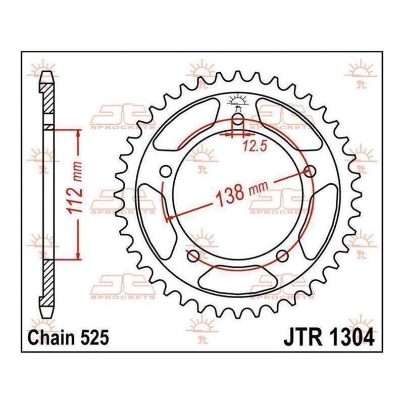 JT SPROCKETS Sprocket Rear 41T 525 von JT Sprockets