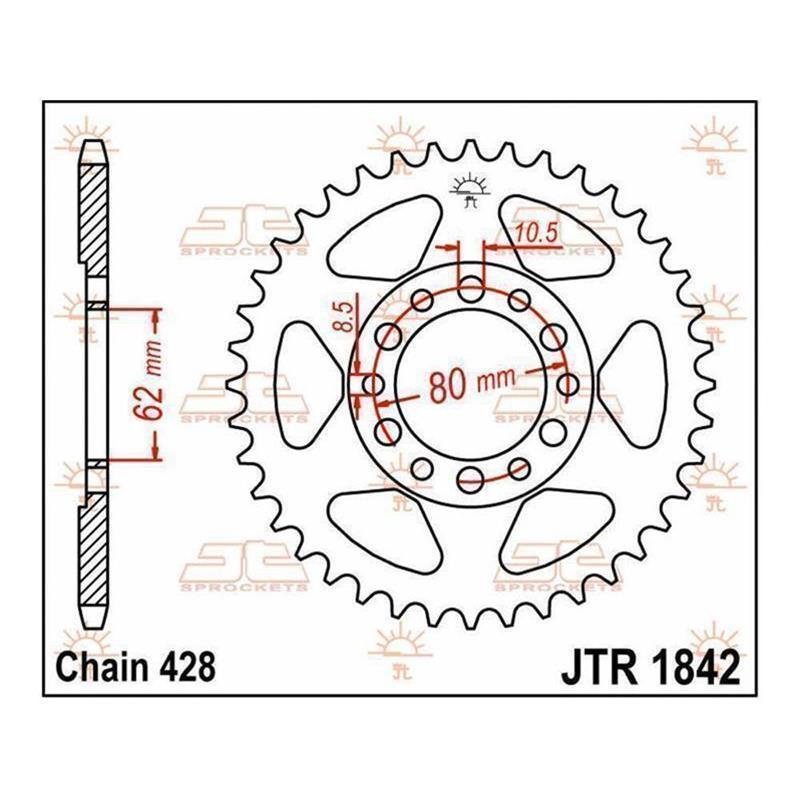 JT SPROCKETS Sprocket Rear 50T 428 von JT Sprockets