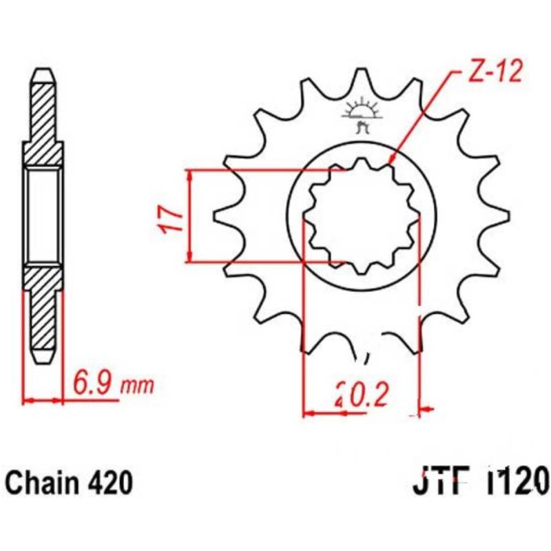 Jt jtf1120.14 zahnrad ritzel 14z teilung 420 f112014 von JT