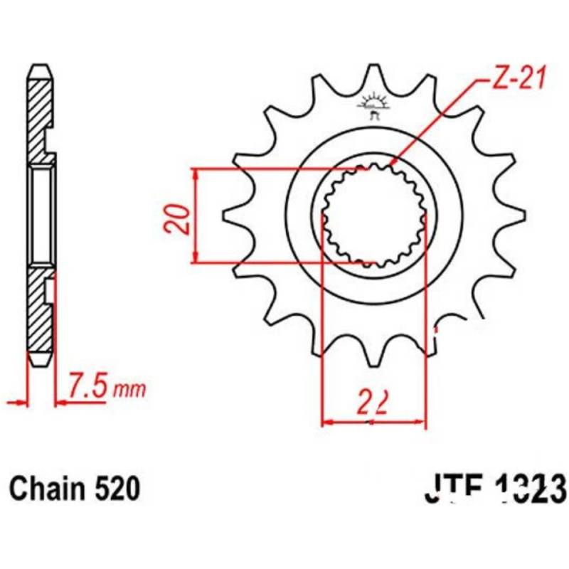 Jt jtf1323.13sc zahnrad racing-ritzel 13z teilung 520 f132313sc von JT