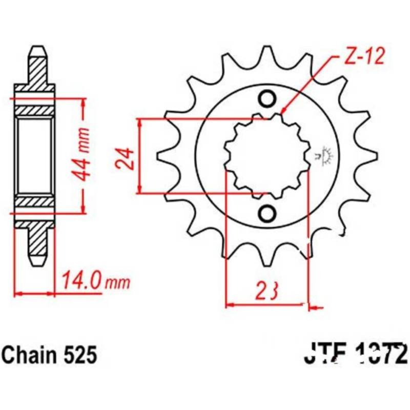 Jt jtf1372.17 zahnrad ritzel 17z teilung 525 f137217 von JT