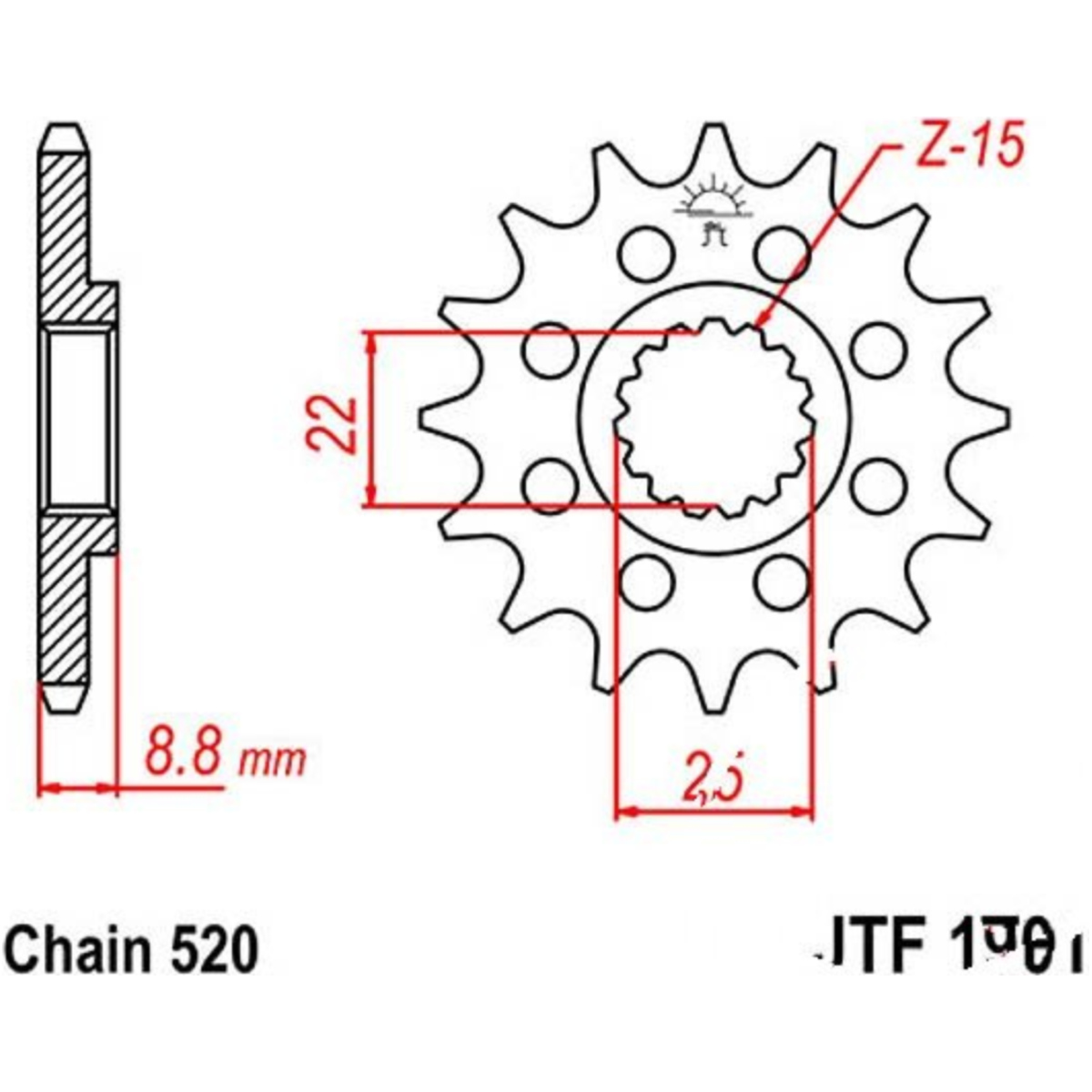 Jt jtf1901.13sc zahnrad racing-ritzel 13z teilung 520 f190113sc von JT