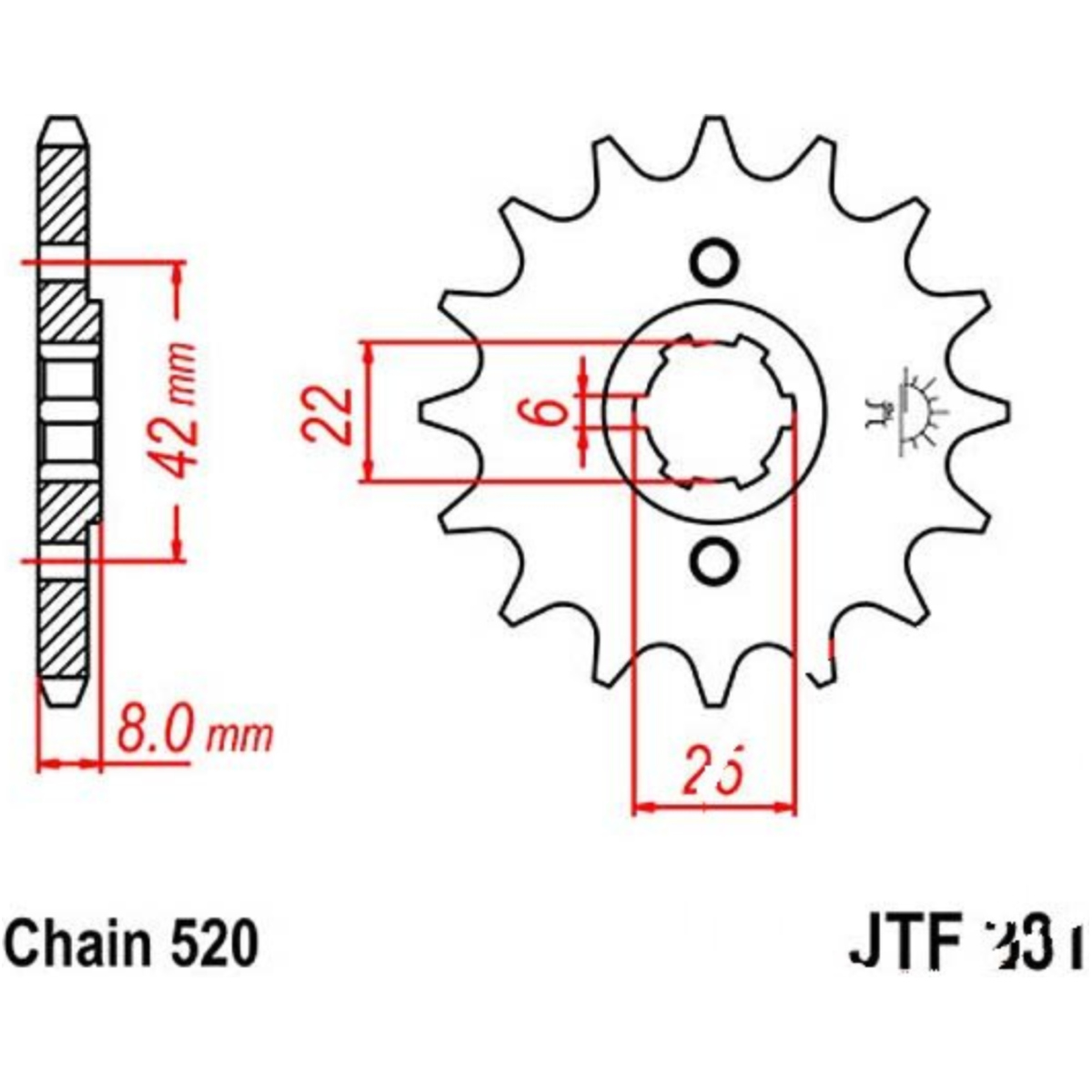 Jt jtf281.14 zahnrad ritzel 14z teilung 520 f28114 Jt jtf281.14 zahnrad ritzel 14z teilung 520 f28114 von JT