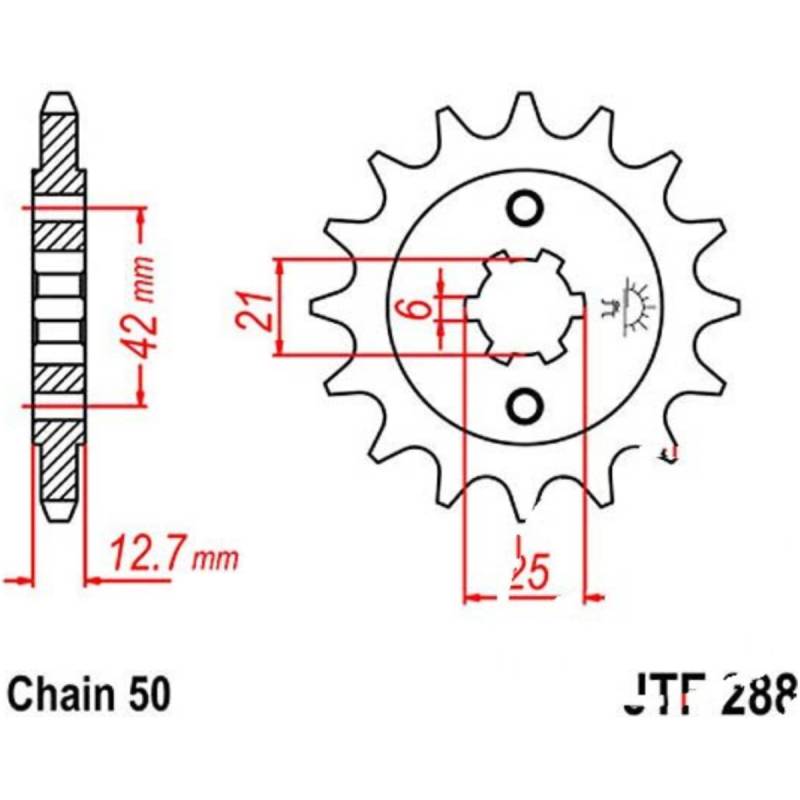 Jt jtf288.18 zahnrad ritzel 18z teilung 530 von JT