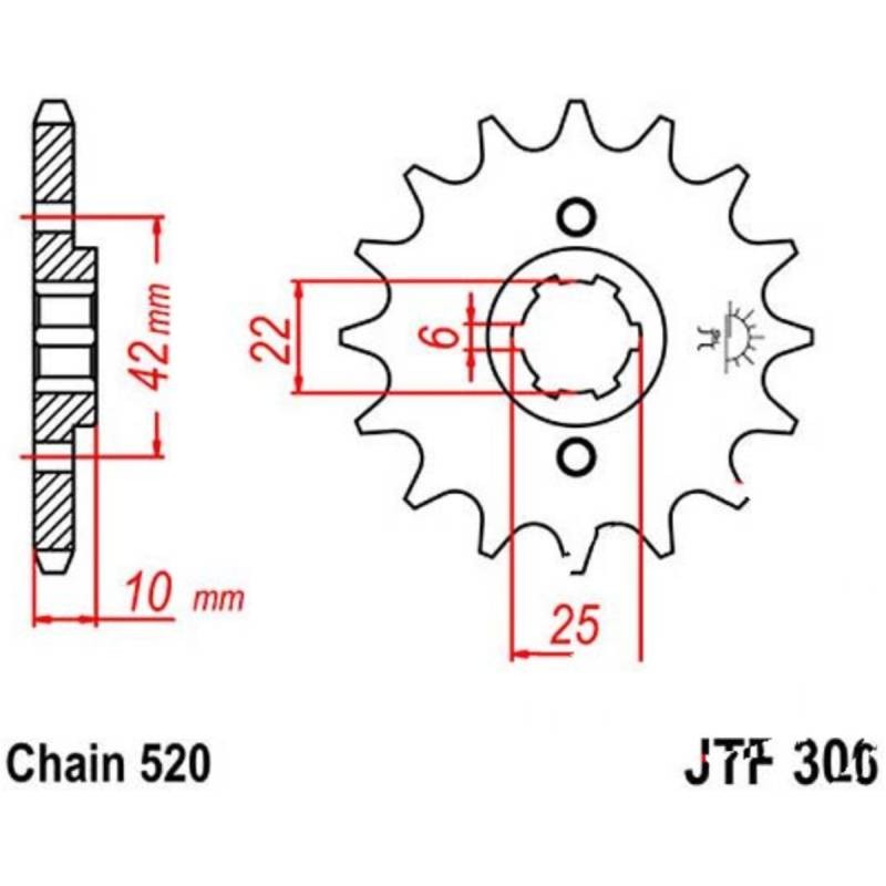 Jt jtf306.15 zahnrad ritzel 15z teilung 520 f30615 von JT