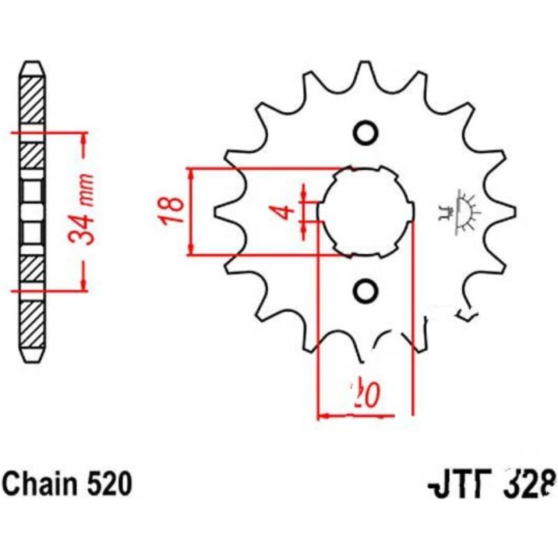 Jt jtf328.12 zahnrad ritzel 12z teilung 520 f32812 von JT