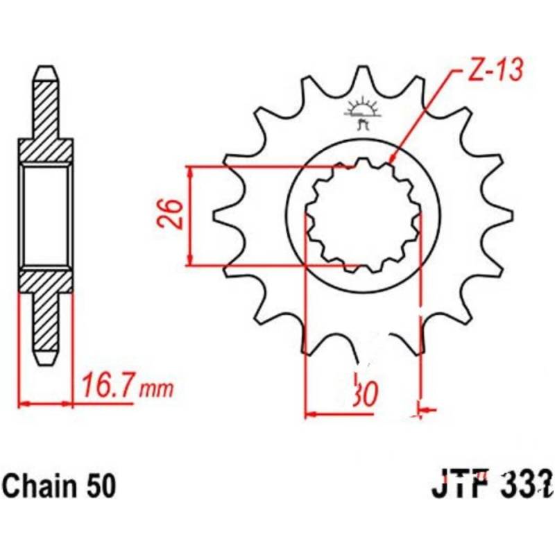 Jt jtf333.15 zahnrad ritzel 15z teilung 530 f33315 von JT