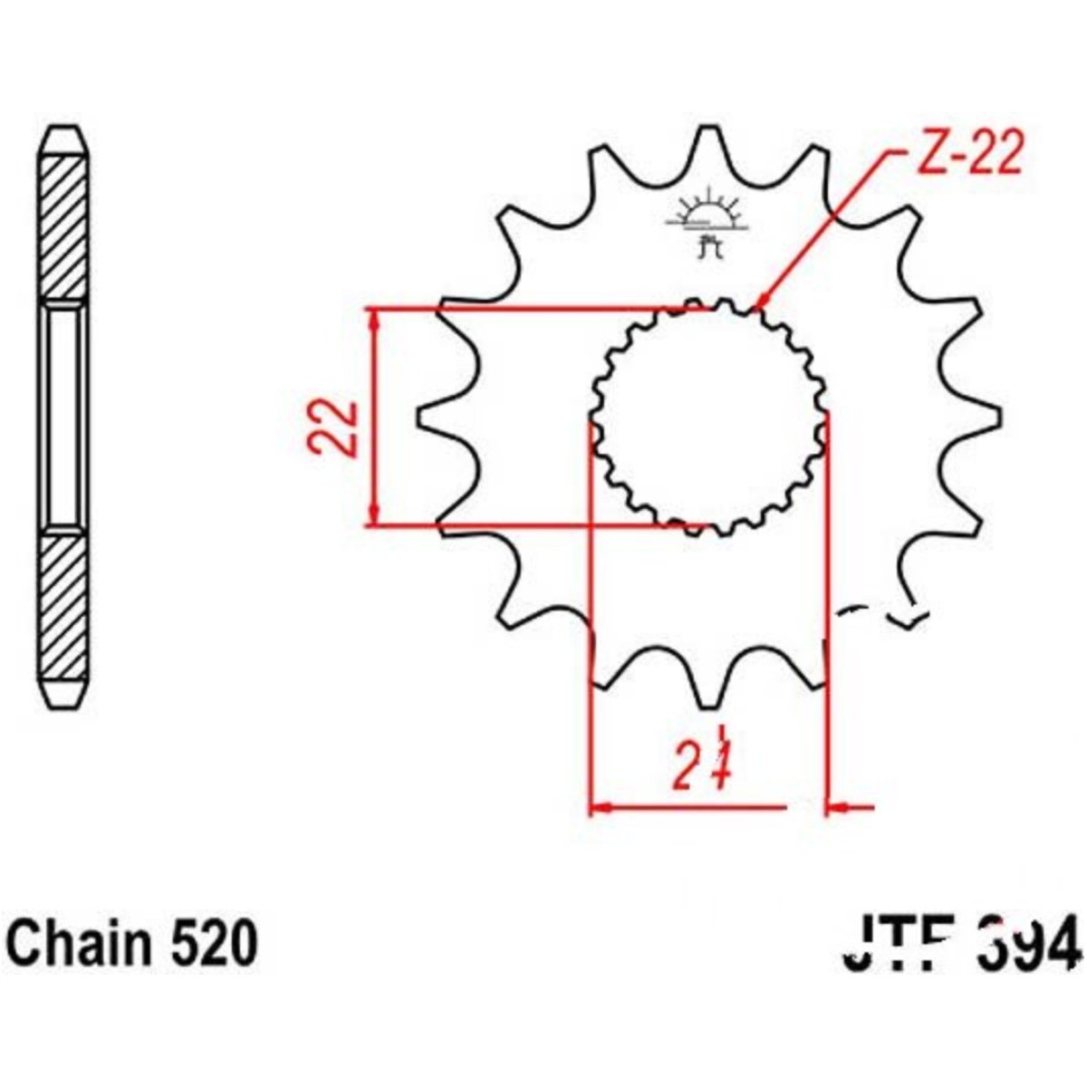 Jt jtf394.11 zahnrad ritzel 11z teilung 520 f39411 Jt jtf394.11 zahnrad ritzel 11z teilung 520 f39411 von JT