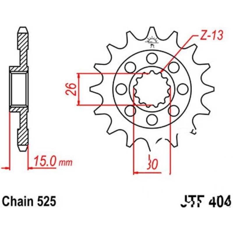 Jt jtf404.17 zahnrad racing-ritzel 17z teilung 525 von JT