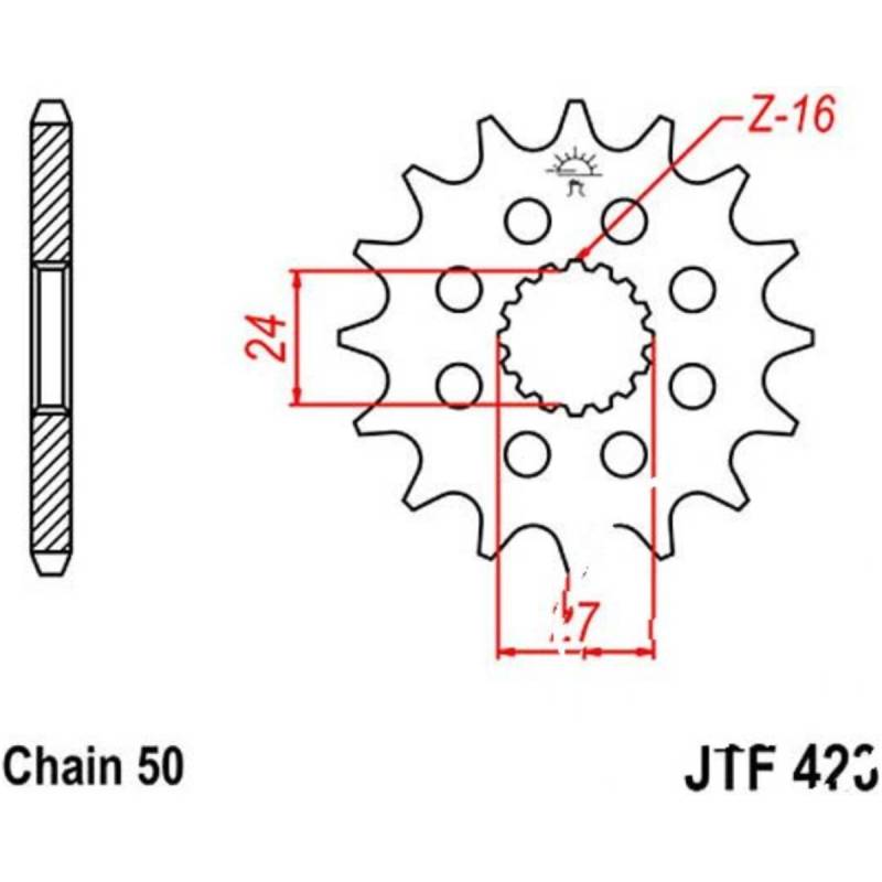 Jt jtf423.17 zahnrad racing-ritzel 17z teilung 530 von JT