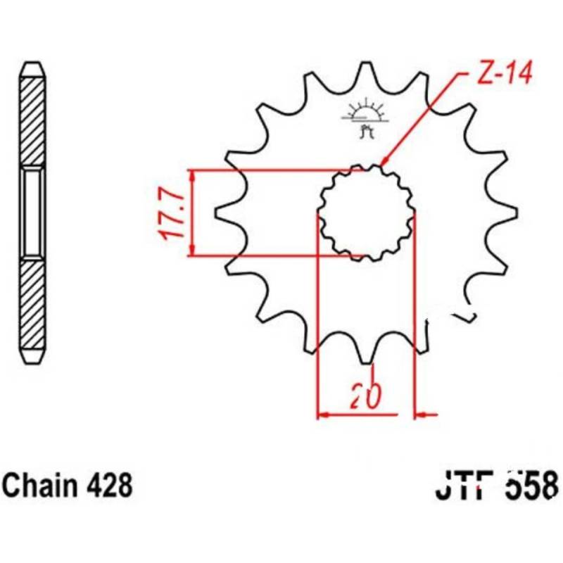 Jt jtf558.13 zahnrad ritzel 13z teilung 428 von JT