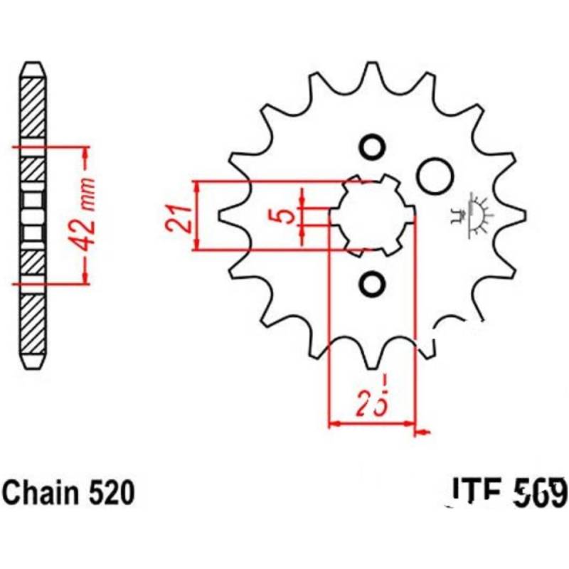 Jt jtf569.17 zahnrad ritzel 17z teilung 520 f56917 von JT