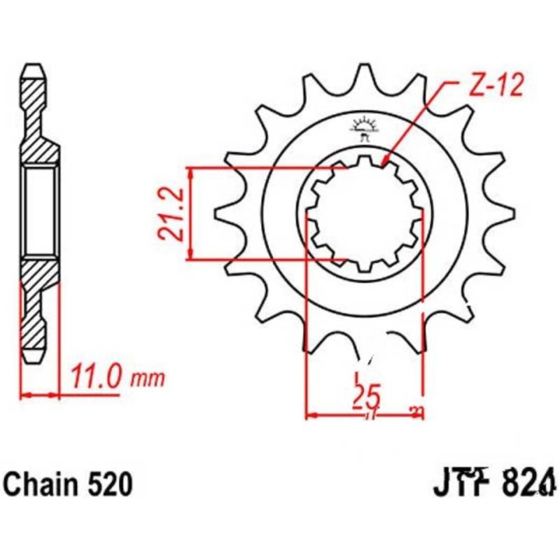 Jt jtf824.13sc zahnrad racing-ritzel 13z teilung 520 f82413sc von JT