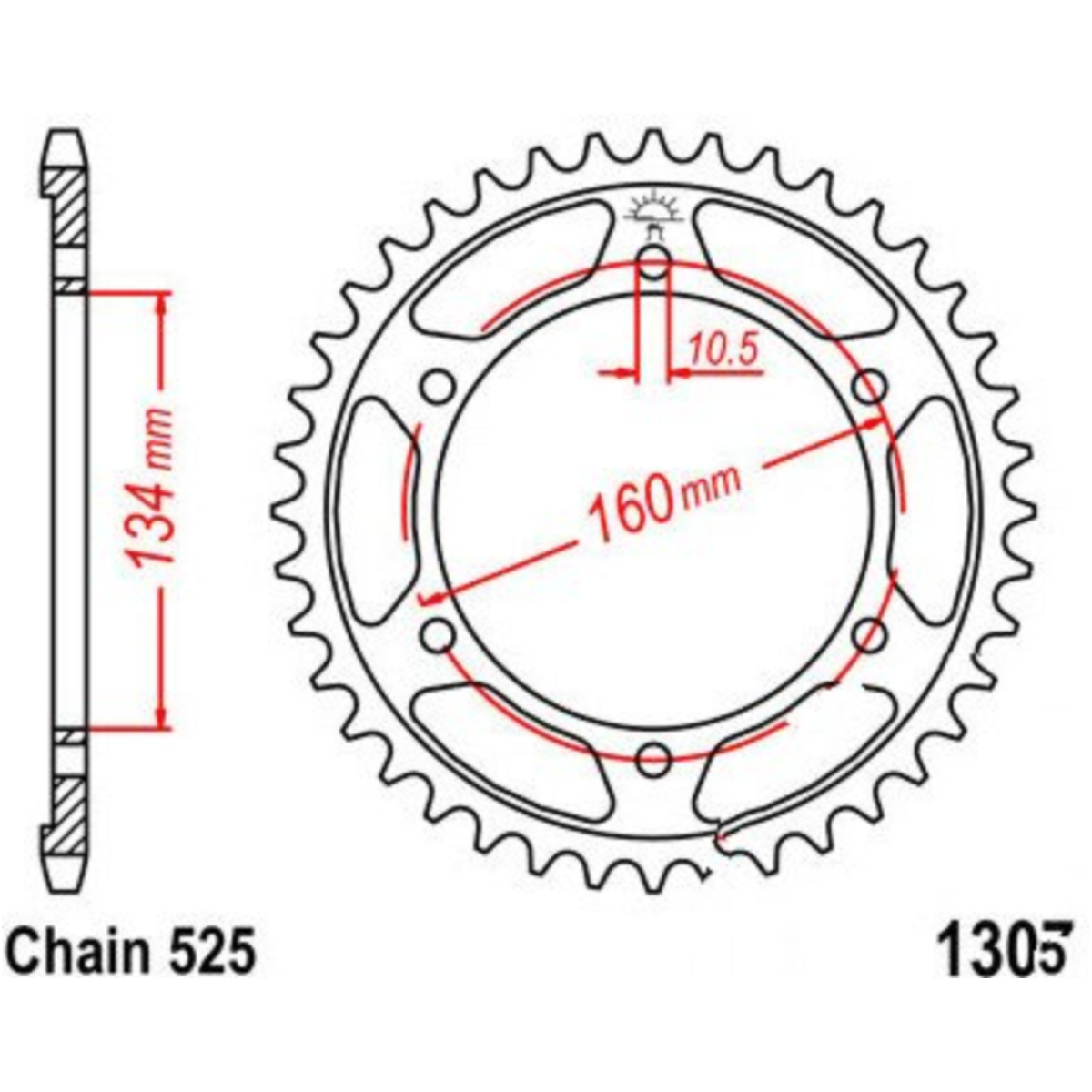 Jt jtr1307.43 kettenblatt kettenrad 43z teilung 525 r130743 von JT