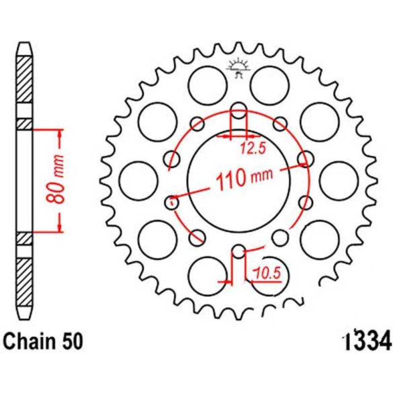 Jt jtr1334.44 kettenblatt kettenrad 44z teilung 530 r133444 von JT