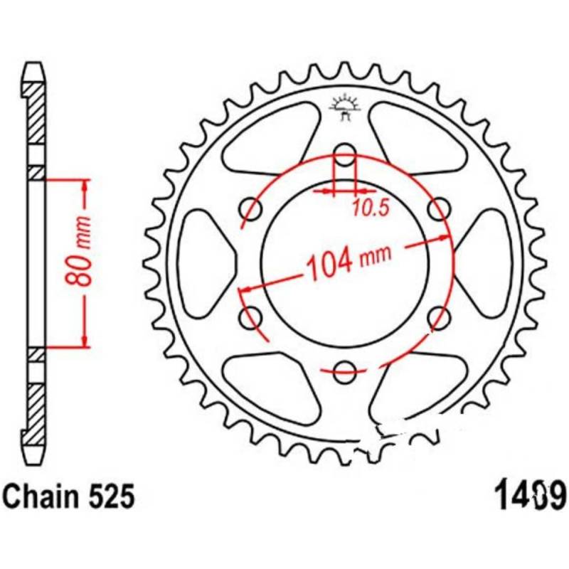 Jt jtr1489.42 kettenblatt kettenrad 42z teilung 525 r148942 von JT