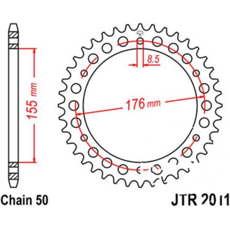 Jt jtr2011.46 kettenblatt kettenrad 46z teilung 530 r201146 von JT