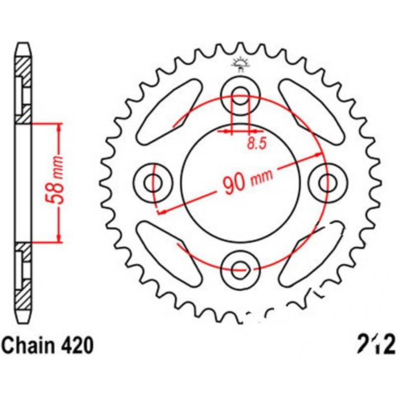 Jt jtr212.35 kettenblatt kettenrad 35z teilung 420 von JT