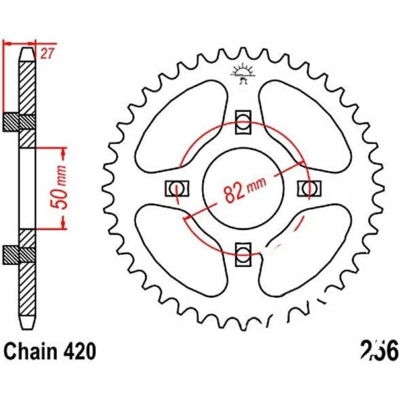 Jt jtr256.46 kettenblatt kettenrad 46z teilung 420 r25646 von JT