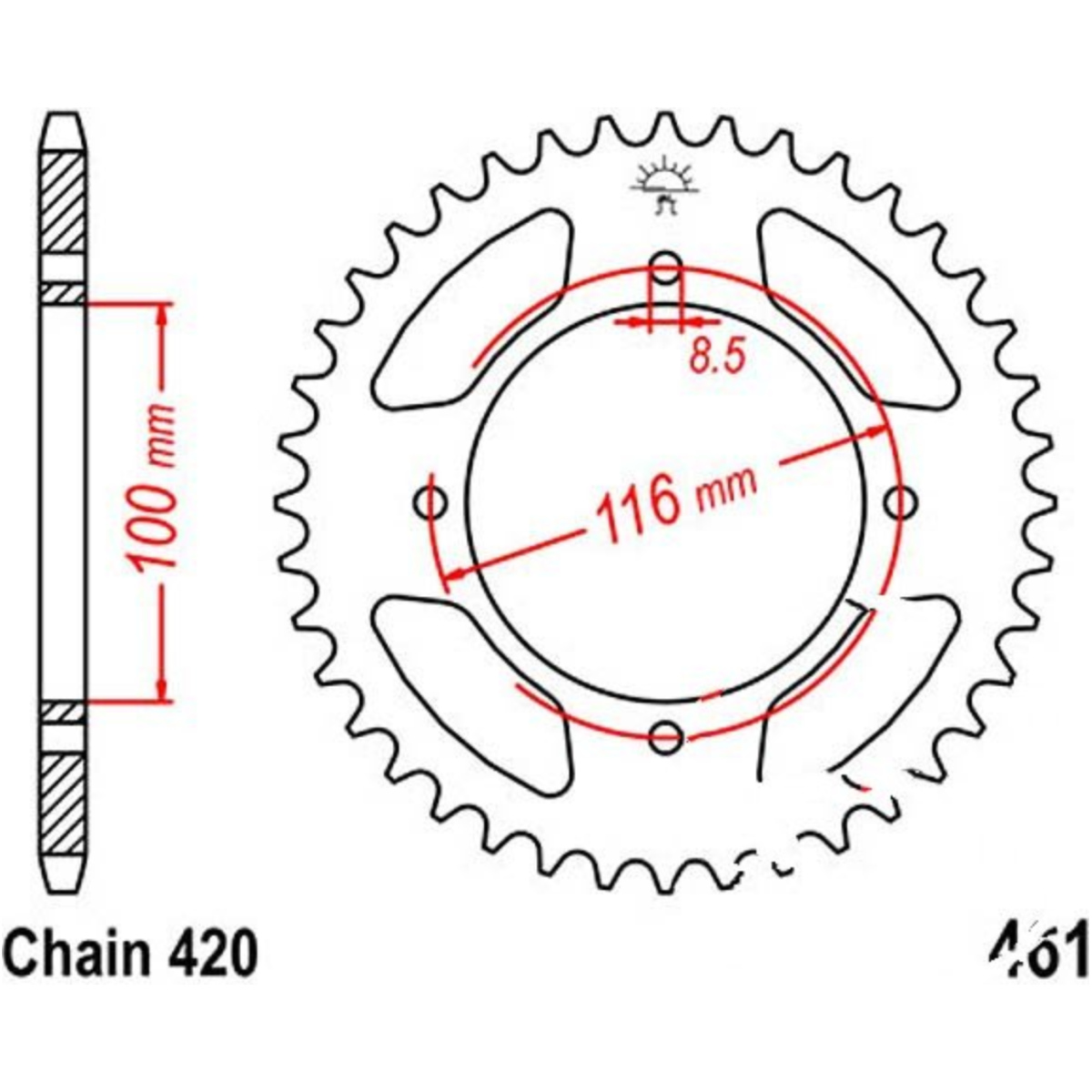 Jt jtr461.51 kettenblatt kettenrad 51z teilung 420 r46151 Jt jtr461.51 kettenblatt kettenrad 51z teilung 420 r46151 von JT