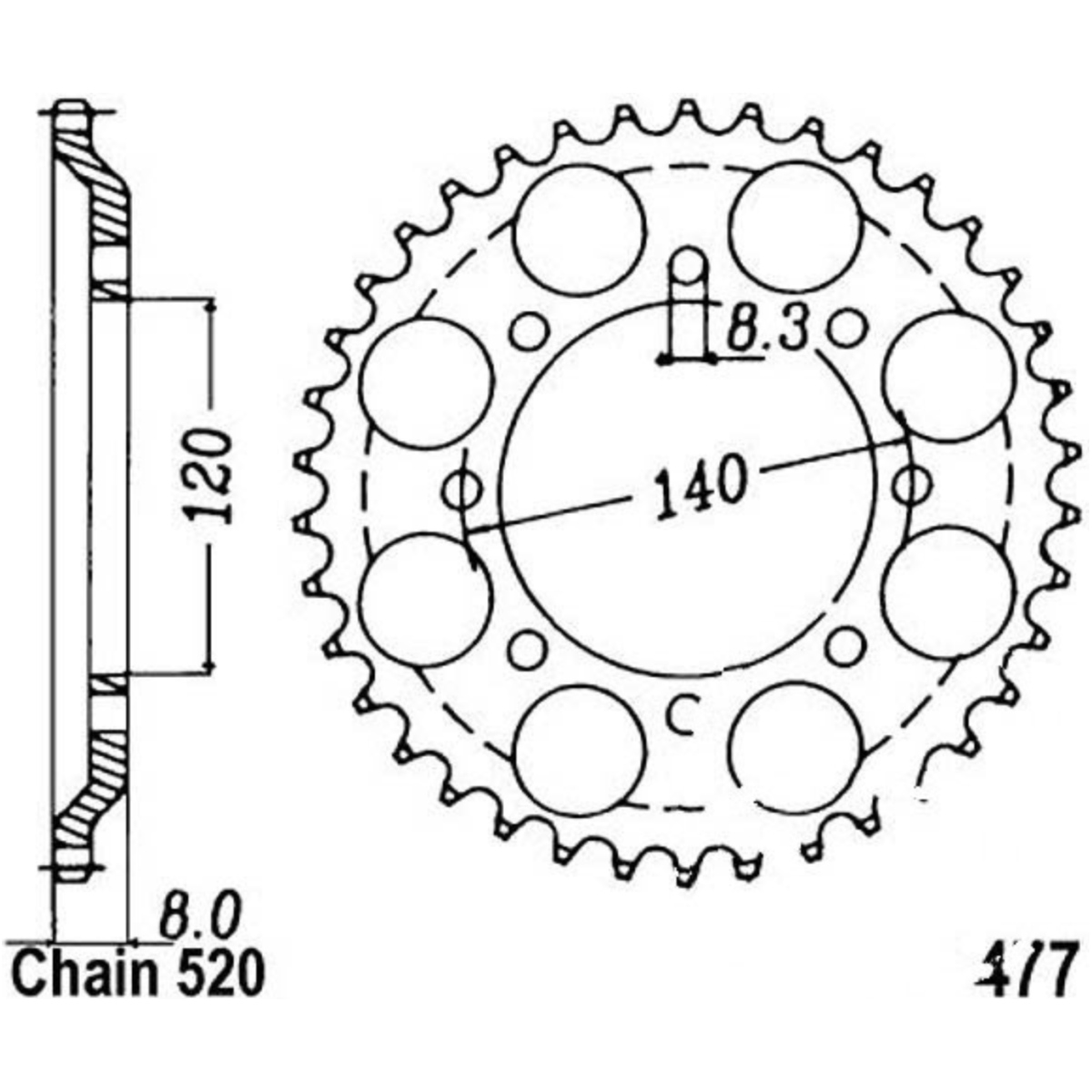 Jt jtr477.43 kettenblatt kettenrad 43z teilung 520 r47743 Jt jtr477.43 kettenblatt kettenrad 43z teilung 520 r47743 von JT