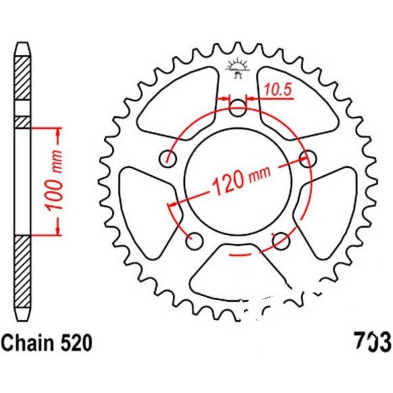 Jt jtr703.40 kettenblatt kettenrad 40z teilung 520 r70340 von JT