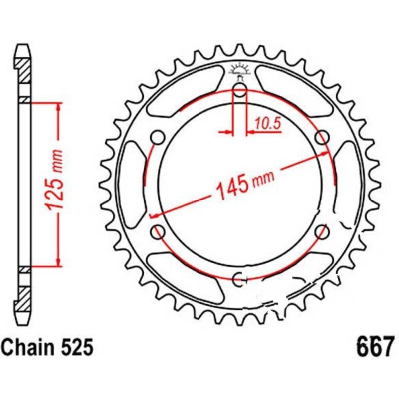 Jt jtr867.43 kettenblatt kettenrad 43z teilung 525 r86743 von JT