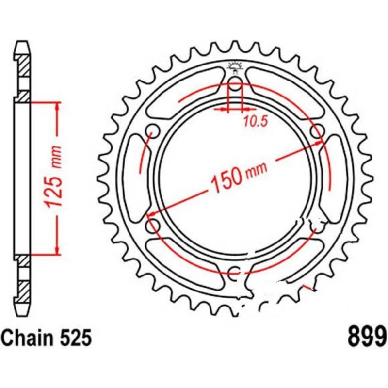 Jt jtr899.42 kettenblatt kettenrad 42z teilung 525 r89942 von JT