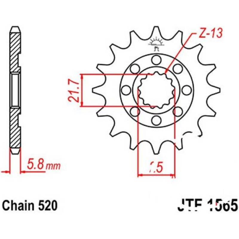 Zahnrad racing-ritzel 14z teilung 520 jtf156514sc von JT