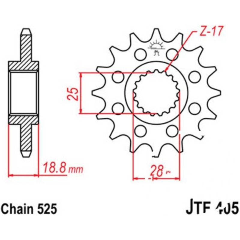 Zahnrad racing-ritzel 19z teilung 525 von JT