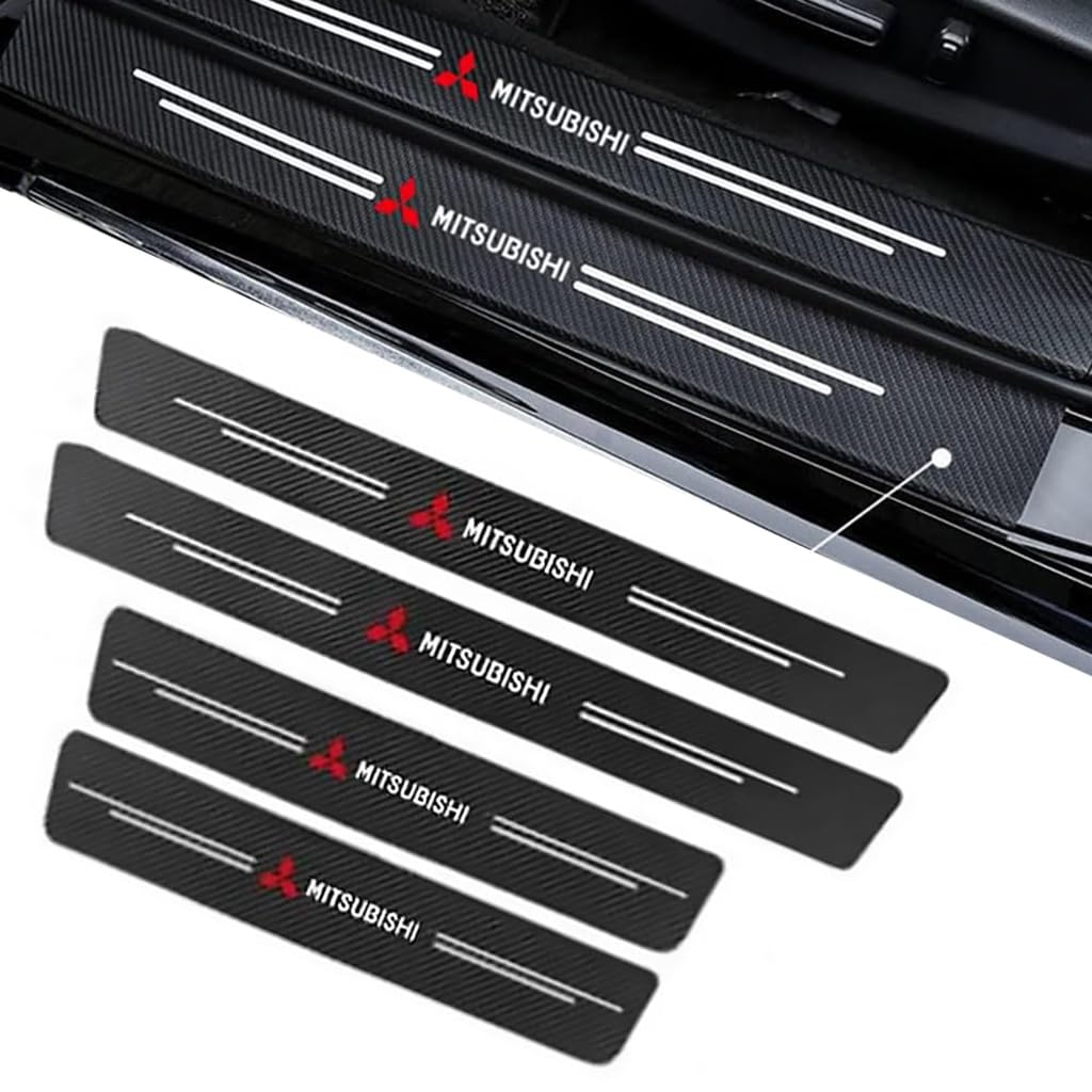 Autoschweller Schutz Klebestreifen für Mitsubishi Pajero V73(V77) 2008-2011,Türschweller Schutzleiste Abnutzungsbeständig Türbeklebung Dekorative Zubehör,B-4 PCS von JTMLGDPA