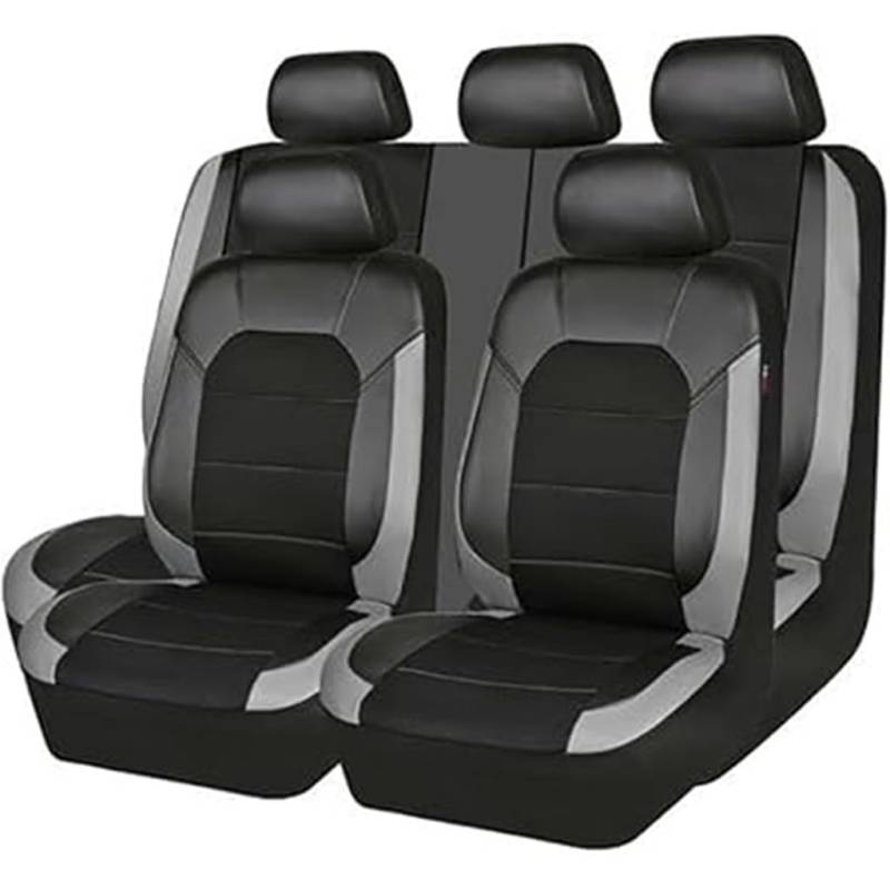 JTNDSHDP Auto Schonbezüge für Opel Meriva A Meriva B 2003-2017,Leder Autositzbezüge Vordersitze und Rückbank Autositzkissen Sitzschoner Autozubehör,B-Grey von JTNDSHDP