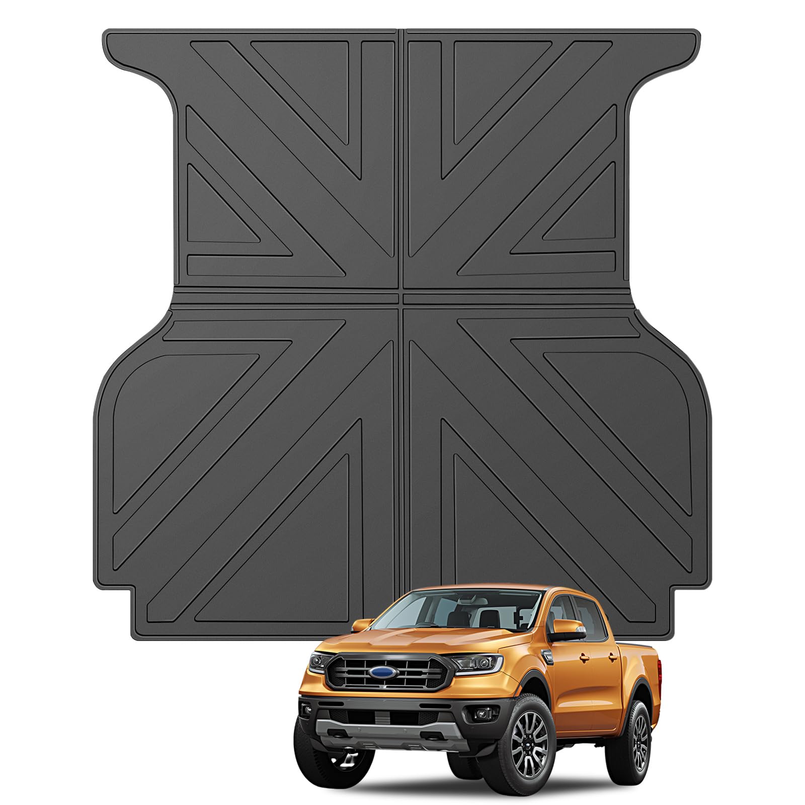 JTYZSM Für 2019–2023 Ford Ranger Bettmatte, 1,5 m, Allwetter-Kofferraum-Betteinlage für Ford Ranger Crew Cab Zubehör JTYZSM Für 2019–2023 Ford Ranger Bettmatte, 1,5 m, Allwetter-Kofferraum-Betteinlage für Ford Ranger Crew Cab Zubehör von JTYZSM