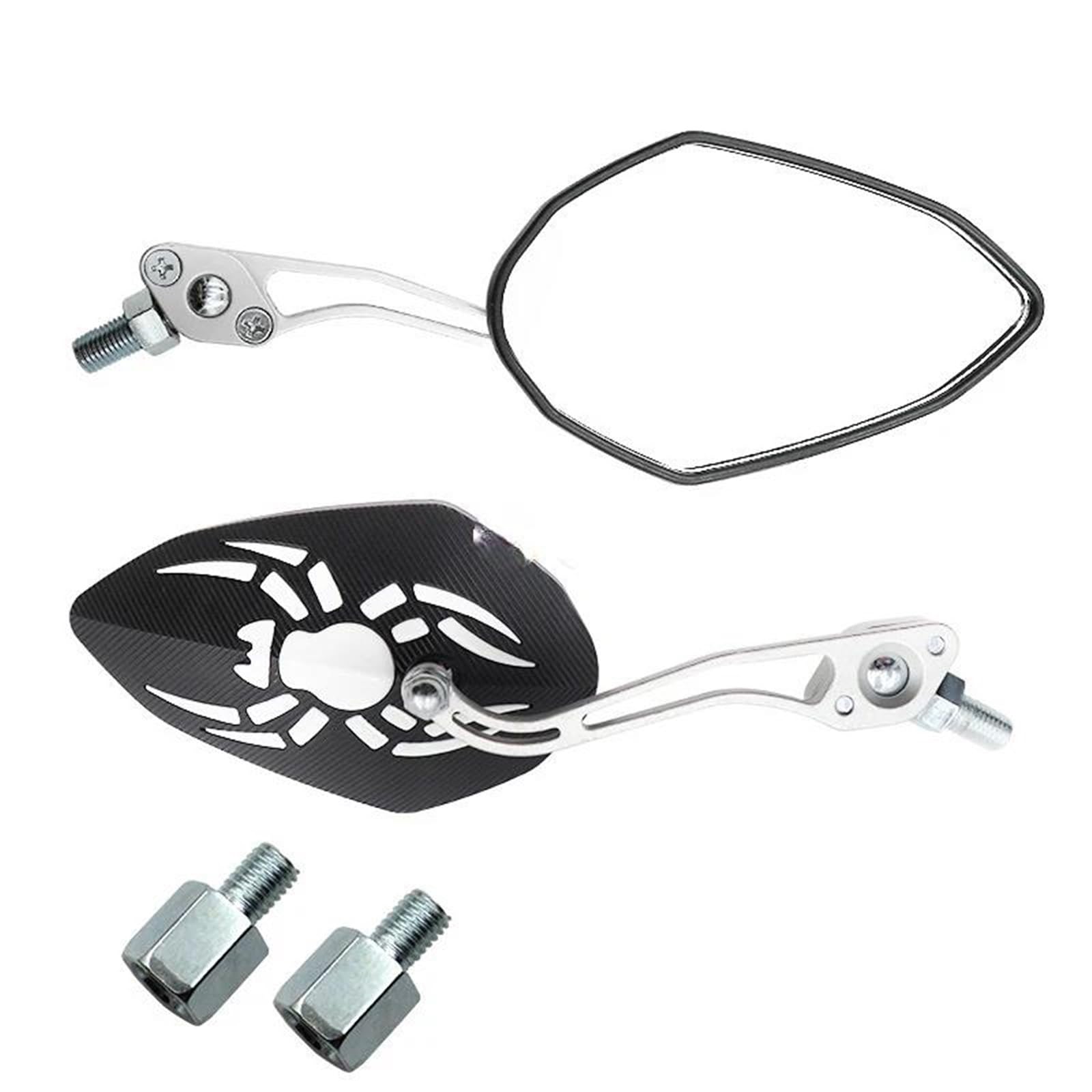 1 Paar Motorrad-Rückspiegel, 360° Drehbar, Verstellbar, Für Elektrofahrzeuge Und Roller, Universelle Umbauteile Für YAM&AHA(Silver) von JUANNING