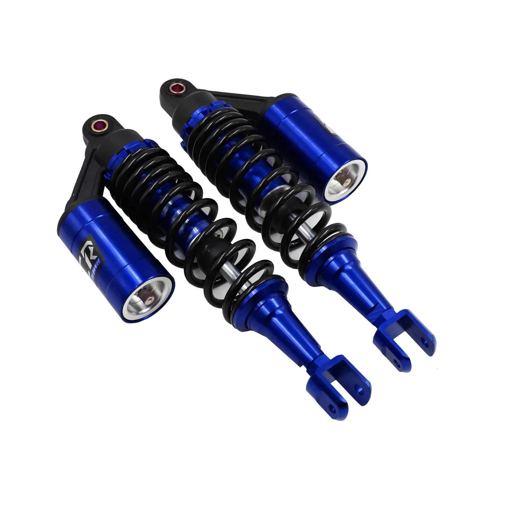 2 Stück Motorrad-Stoßdämpfer Hinten Passend Für YAM&AHA RSZ GY6 Fuego125 JOG 125 Federung Mit Airbags(Blue) von JUANNING