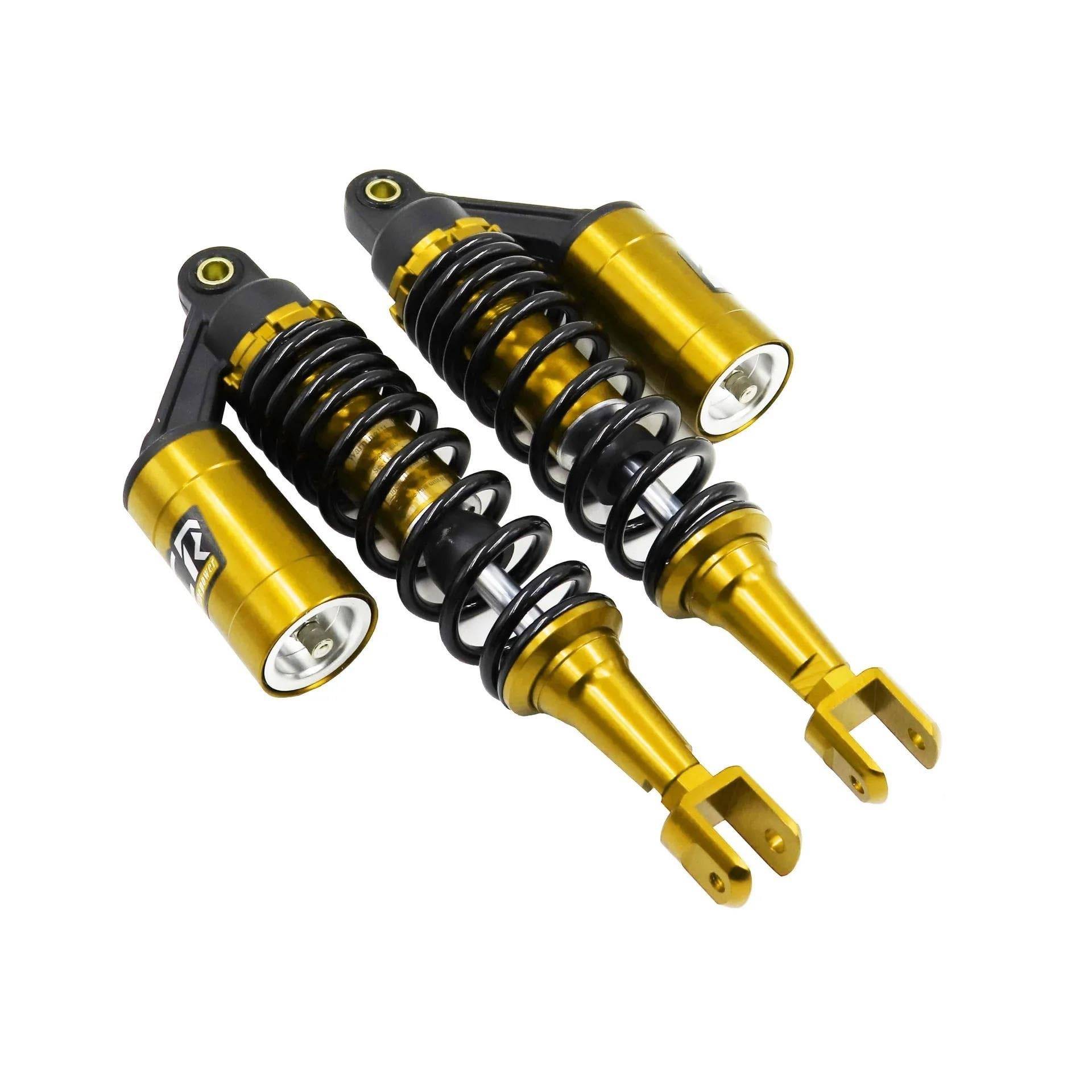 2 Stück Motorrad-Stoßdämpfer Hinten Passend Für YAM&AHA RSZ GY6 Fuego125 JOG 125 Federung Mit Airbags(Gold) von JUANNING