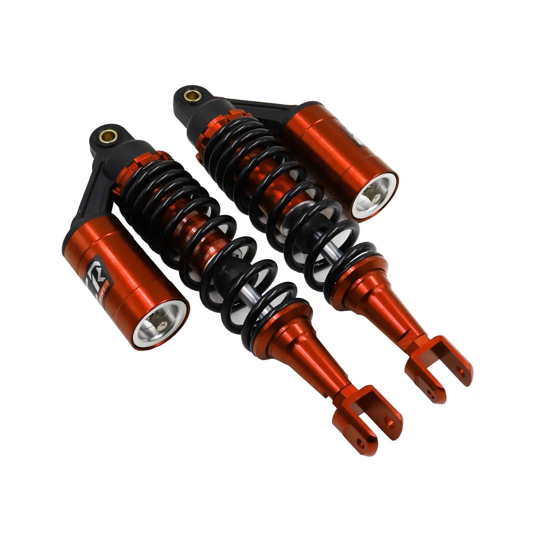 2 Stück Motorrad-Stoßdämpfer Hinten Passend Für YAM&AHA RSZ GY6 Fuego125 JOG 125 Federung Mit Airbags(Orange) von JUANNING