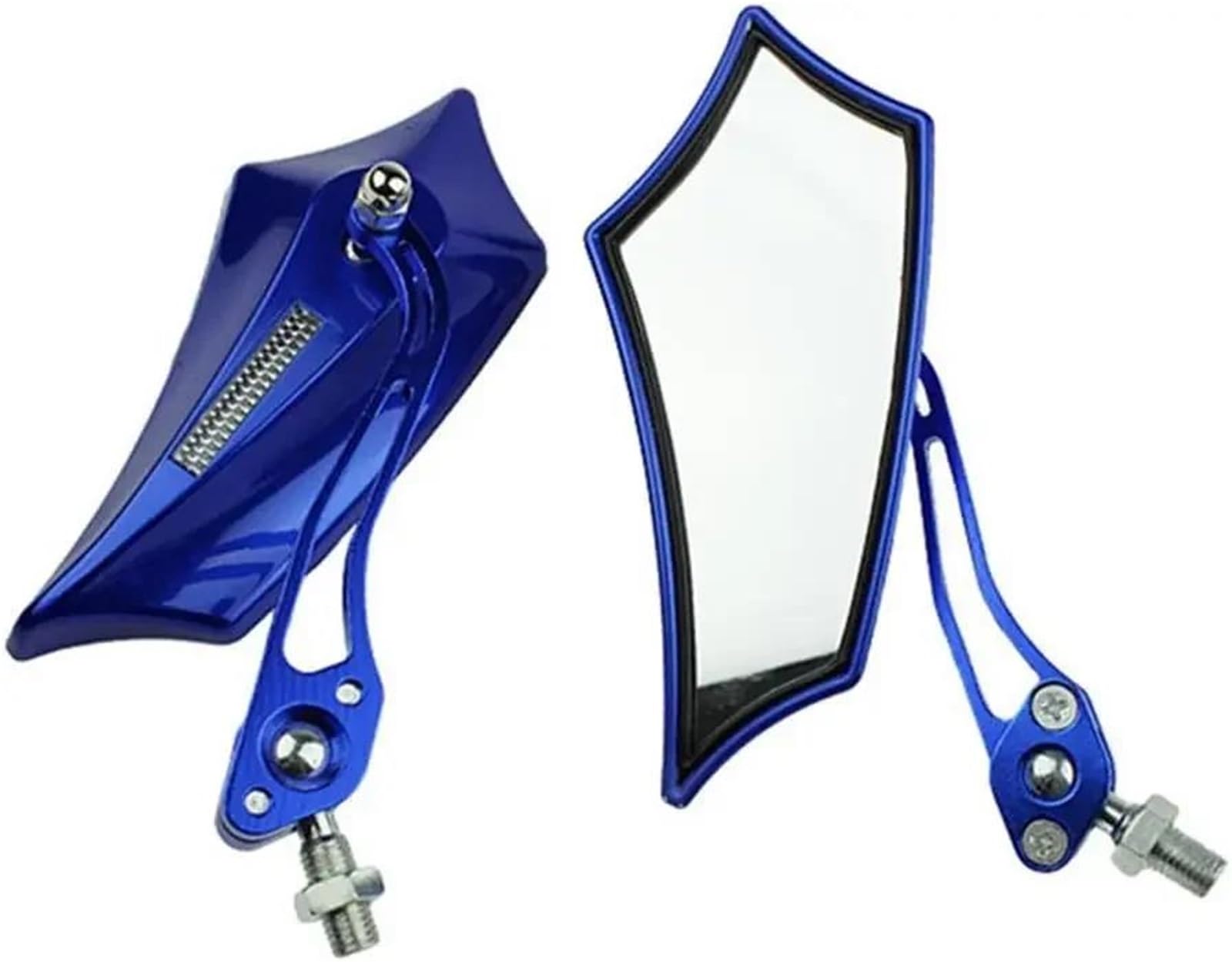 Universal Für SUZ&UKI Motorrad, 8 Mm, 10 Mm, Rückspiegel, Roller, ATV, Fahrrad, Mit 10-mm-Adapter(Blue) von JUANNING